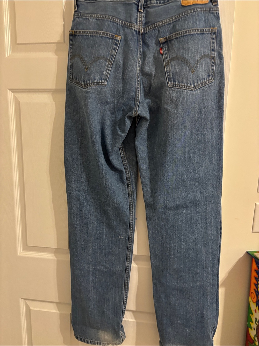 Levi's Light Blue Denim Jeans with Tan Leather Patch - Picture 6 of 6